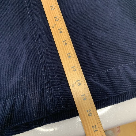 Talbots Corduroy Skirt 8 Navy Blue Pockets Above Knee Stretch Casual Work Travel - Picture 8 of 8